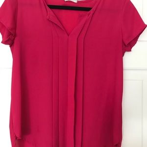 Pleated chiffon shirt.